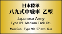 日本陸軍 八九式中戦車 乙型